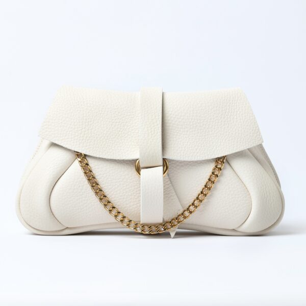 Sac Pochette Mariage Cocktail de Luxe Cuir Blanc CouleurSedona Sac cérémonie Maroquinerie Fabriqué en France près de Cholet