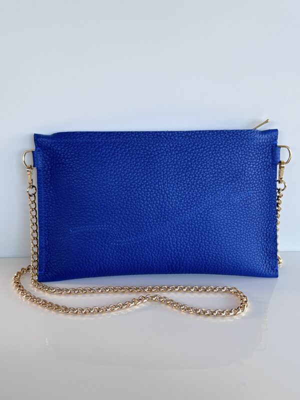 Pochette Sac Mariage Cérémonie Paris Création Maroquinerie cuir de Luxe Bleue CouleurSedona Fabriqué en France