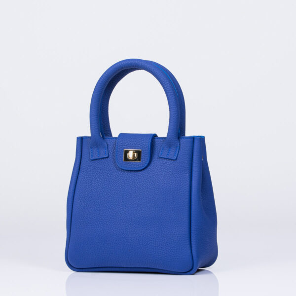 Sac en Cuir Bleu upcyclé création Maroquinerie Francaise de Luxe