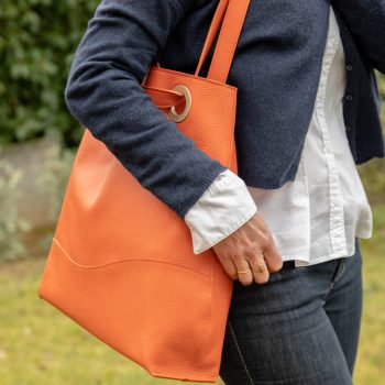 Grand Sac cabas cuir CouleurSedona Creation Maroquinerie Française Sac Cuir Upcyclé de Luxe fabriqué en France
