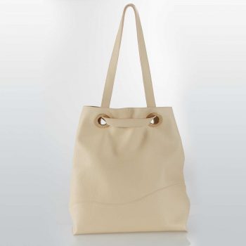 Grand Sac Cabas cuir beige CouleurSedona creation maroquinerie française de Luxe Fabriqué en France