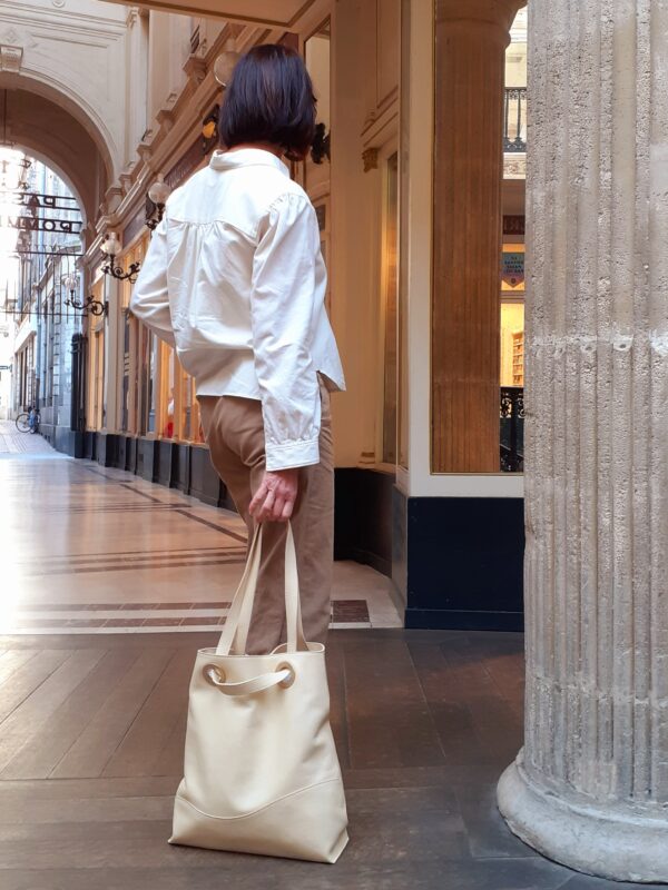 Grand Sac Cabas Cuir upcyclé creation française maroquinerie CouleurSedona
