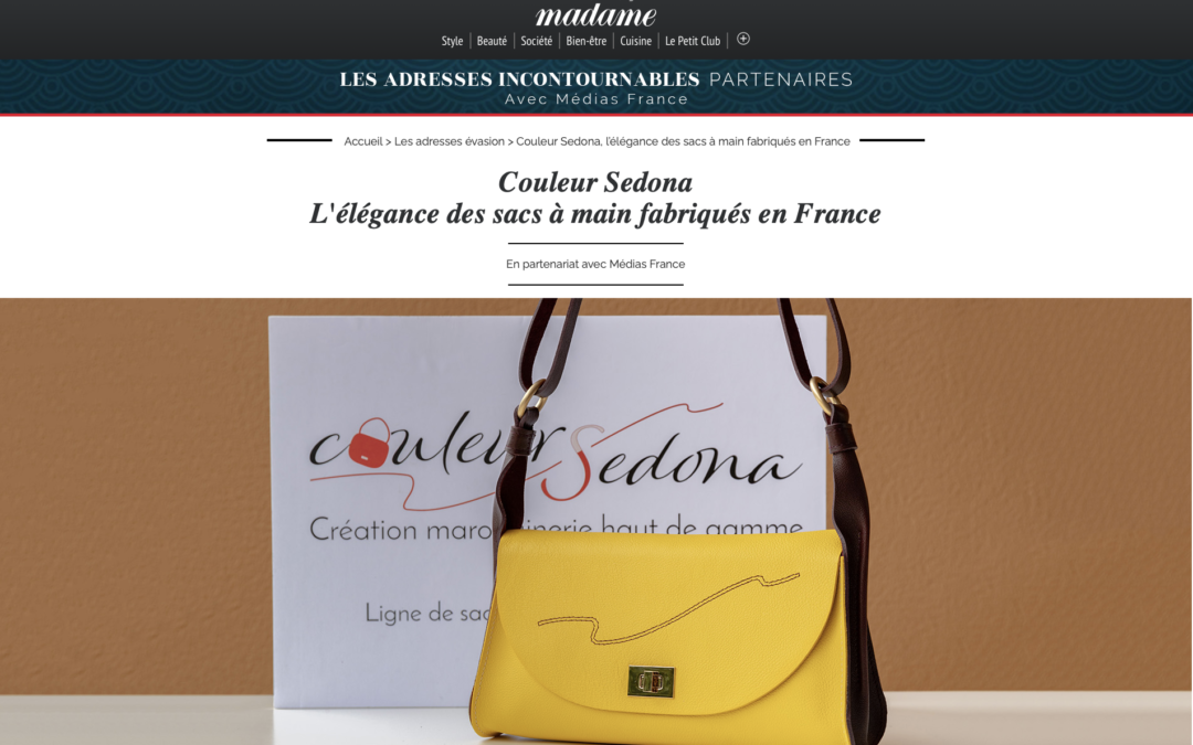 CouleurSedona Création Maroquinerie Française dans Le Magazine de Mode Féminin Madame.Lefigaro