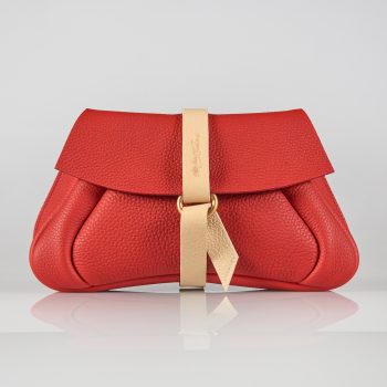 sac pochette soirée rouge CouleurSedona en cuir de luxe maroquinerie française et fabriqué en France