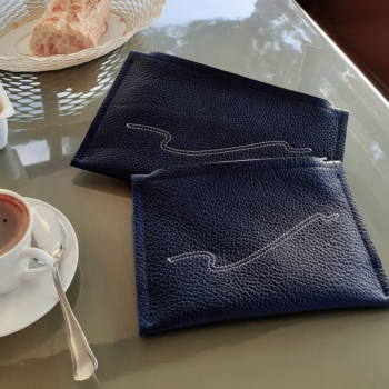 Pochette Cuir upcyclé de luxe CouleurSedona maroquinerie Fabriqué en France