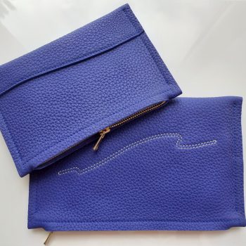 Duo de Pochettes Cuir personnalisables cuir upcyclé de Luxe CouleurSedona Création Maroquinerie Fabriqué en France