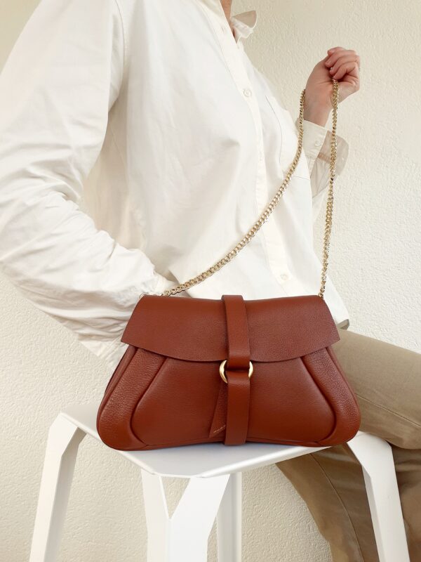 Pochette sac cuir upcyclé de luxe personnalisable CouleurSedona maroquinerie fabriqué en France