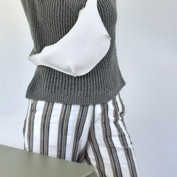 sac banane femme cuir blanc upcyclé creation maroquinerie française de luxe CouleurSedona
