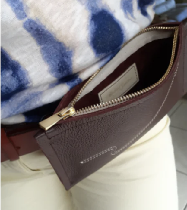 Pochette Téléphone Portable Personnalisable en Cuir. Maroquinerie artisanale CouleurSedona . Fabriqué en France